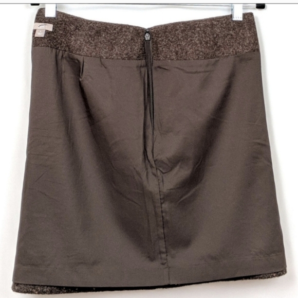 J. Jill Skirt Sequinned Wool Blend Walnut Brown Copper Shimmer Side Zip size 4 - Picture 5 of 9
